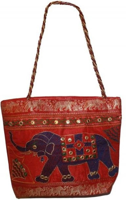 59% OFF on Authority Jaipuri Red Elephant Tote Multicolor