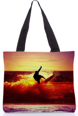 30% OFF on Snoogg Canvas Design Sea Riding Tote Multicolor