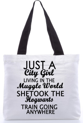 30% OFF on Snoogg Canvas Design Just A City Girl Tote White 30% OFF on Snoogg Canvas Design Just A City Girl Tote White