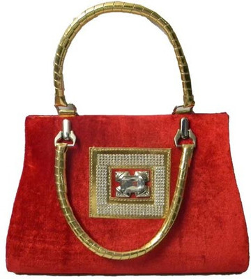 19% OFF on Grabgate Velvet Hand-held Bag Red