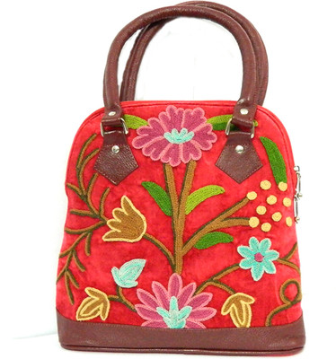 53% OFF on Aabeer Kashmiri Embroidered Hand-held Bag Red