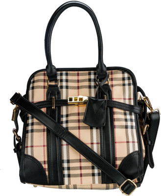 62% OFF on Glitters BB Check Design Stylish Hand-held Bag Black