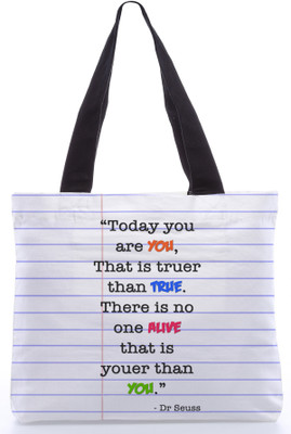 30% OFF on Snoogg Canvas Design White Page Tote White 30% OFF on Snoogg Canvas Design White Page Tote White
