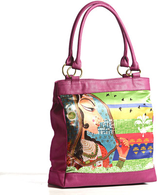 44% OFF on Aapno Rajasthan Royal Princess Digital Print Leather Square Hand-held Bag Pink
