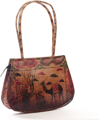 MunMun Fancy Round Hand-held Bag Brown MunMun Fancy Round Hand-held Bag Brown