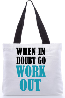30% OFF on Snoogg Canvas Design Work Outs Tote White
