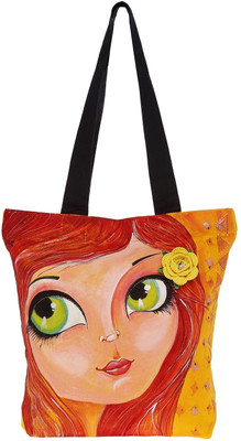 40% OFF on Pranil Designs Hand Painted Big Eyed Girl With Crochet Rose Tote Mango 40% OFF on Pranil Designs Hand Painted Big Eyed Girl With Crochet Rose Tote Mango