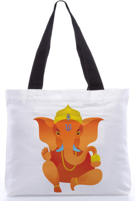 30% OFF on Snoogg Canvas Design Ganesha Tote White