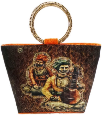 Bhamini Velvet Bangle Bag with Digital Print Multi Colour 8 Hand-held Bag Multicolour-01