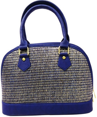 Bhamini Gold Touch Jute Vogue Hand-held Bag Blue-01
