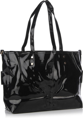 48% OFF on Hi Look Self Textured Hand-held Bag Black-01