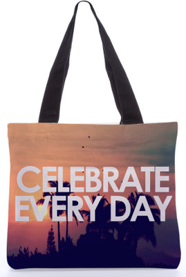 30% OFF on Snoogg Canvas Design Celebrate Every Day Tote Multicolor