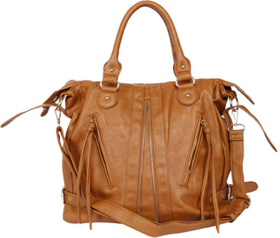 46% OFF on Thegudlook Fringed Zipper Hand-held Bag Brown