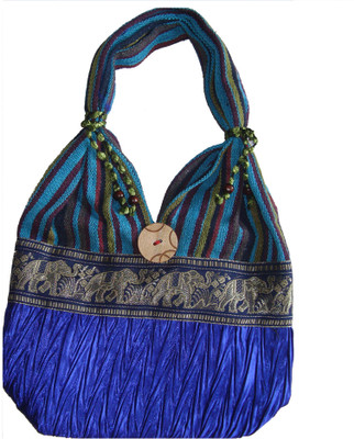 64% OFF on Haveli Arts Silk Shoulder Bag Blue-8