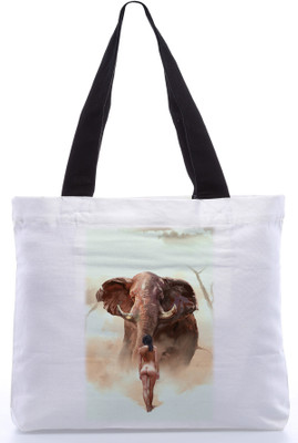 30% OFF on Snoogg Canvas Design Elephant Sketch Tote White 30% OFF on Snoogg Canvas Design Elephant Sketch Tote White