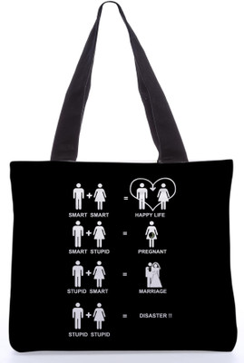 30% OFF on Snoogg Canvas Design Teenager Tote Black