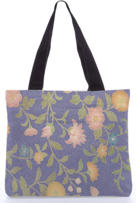 30% OFF on Snoogg Canvas Design Flower Print Tote Light Purple