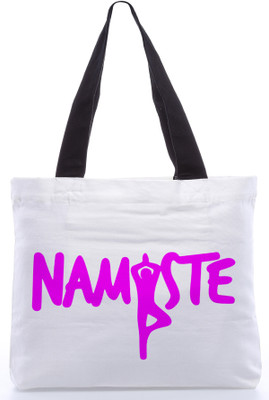 30% OFF on Snoogg Canvas Design Namaste Tote White 30% OFF on Snoogg Canvas Design Namaste Tote White