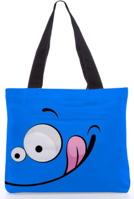 40% OFF on Snoogg Canvas Design Funny Face Inserted Shoulder Bag Blue