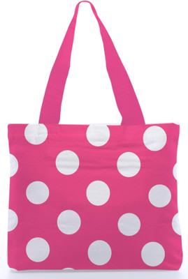 30% OFF on Snoogg Canvas Design Polka Dots Tote Pink, White 30% OFF on Snoogg Canvas Design Polka Dots Tote Pink, White