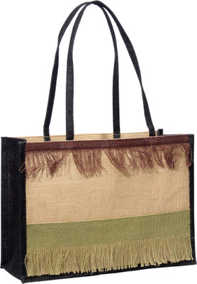 15% OFF on Greenobag Jute Tassels Hand-held Bag Multi