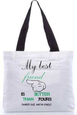 30% OFF on Snoogg Canvas Design Massages Tote White 30% OFF on Snoogg Canvas Design Massages Tote White