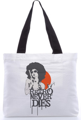 30% OFF on Snoogg Canvas Design Retro Never Dies Tote White