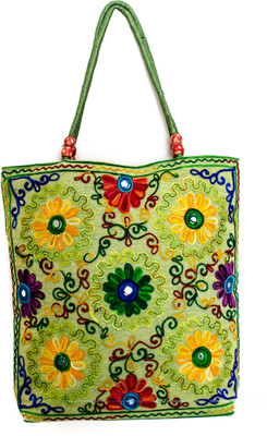 29% OFF on Bag Hut Woolen Embroidery Tote Multicolor