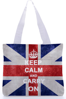 30% OFF on Snoogg Canvas Design Great Britain Tote Blue, Red