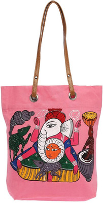76% OFF on Pranil Designs Hand Painted Pattachitra Art Of West Bengal-Ganesh Tote Pink