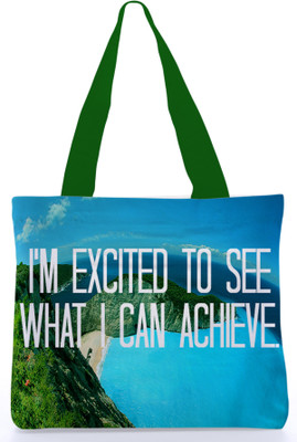 30% OFF on Snoogg Canvas Design Im Excited to See Tote Multicolor