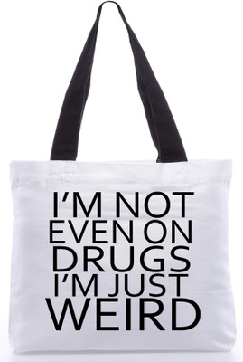 30% OFF on Snoogg Canvas Design Massages Tote White 30% OFF on Snoogg Canvas Design Massages Tote White