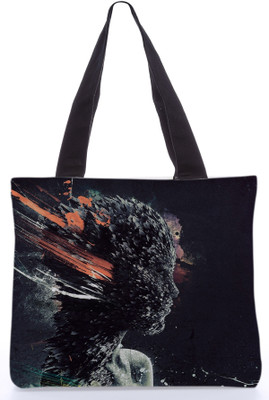 30% OFF on Snoogg Canvas Design Modern Art Tote Black