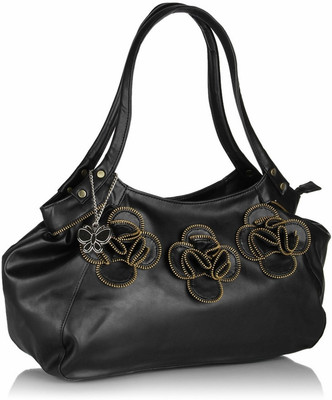 39% OFF on Butterflies Flower Embellished Hand Bag Black