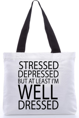 30% OFF on Snoogg Canvas Design Massages Tote White