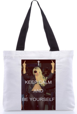 30% OFF on Snoogg Canvas Design Keep Calm Tote White