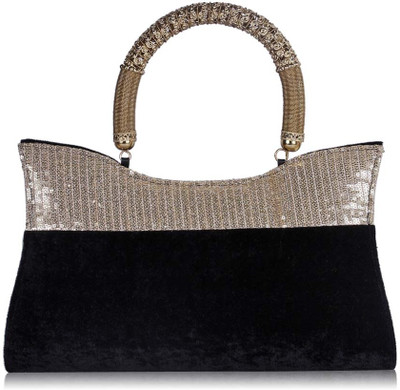 27% OFF on Advika Shimmery Hand-held Bag Black, Gold 27% OFF on Advika Shimmery Hand-held Bag Black, Gold