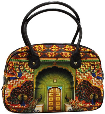 DesiPop PeacockDarwaza Hand-held Bag Green