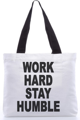 30% OFF on Rebel Work Hard Stay Humble Tote White