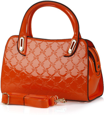 10% OFF on Kart Out Glossy Structured Hand-held Bag Orange