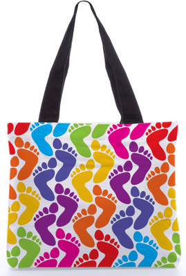 30% OFF on Snoogg Canvas Design Foot Print Tote Multicolor