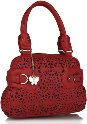 33% OFF on Butterflies Cut Work Hand Bag Red