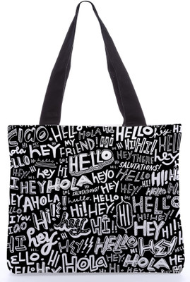 30% OFF on Snoogg Canvas Design Hello Hey Hola Tote Black, White