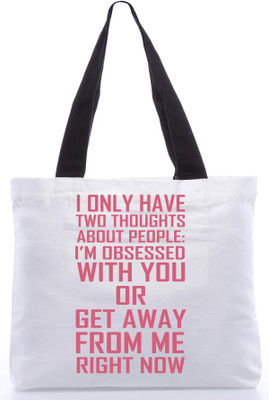 30% OFF on Snoogg Canvas Design Massages Tote White