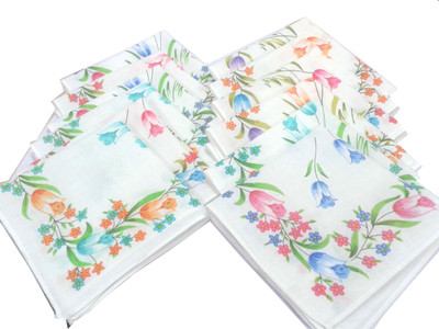 60% OFF on SaifeeSons Trumpet Shaped Blossoms Handkerchief Pack of 12