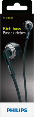 Philips SHE3200 Wired Headphones (Black, In the Ear) 