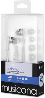 Zoook Noise Isolating Earphones with Built-in Microphone Noise Isolating Earphone Wired Headphones (White, In the Ear) 