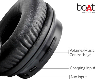 boAt Rockerz On Ear 400 Black On-the-ear Wireless Bluetooth Headphones (Black, On the Ear) 