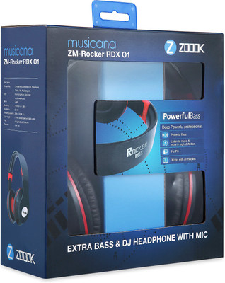 Zoook Rocker RDX O1 Headphone Stereo Dynamic Headphone Wired Headphones (Black, Over the Ear) 