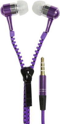 Paracops Zipper Purple Hedphone With Mic Wired Headset (Purple) 